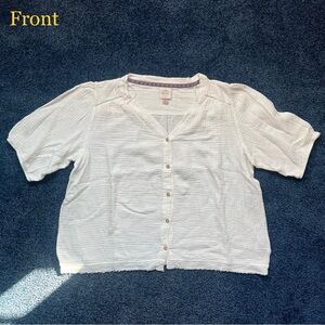Knox Rose 100% Cotton Casual Gauzy Button Blouse